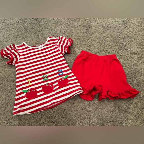 Red Apple 123 Back to School Shorts Set - Picture 1 of 4